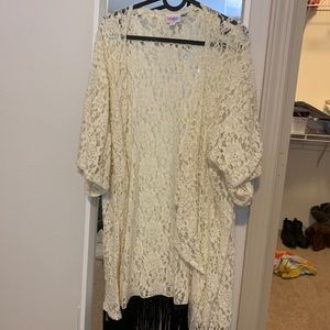White LuLaRoe kimono